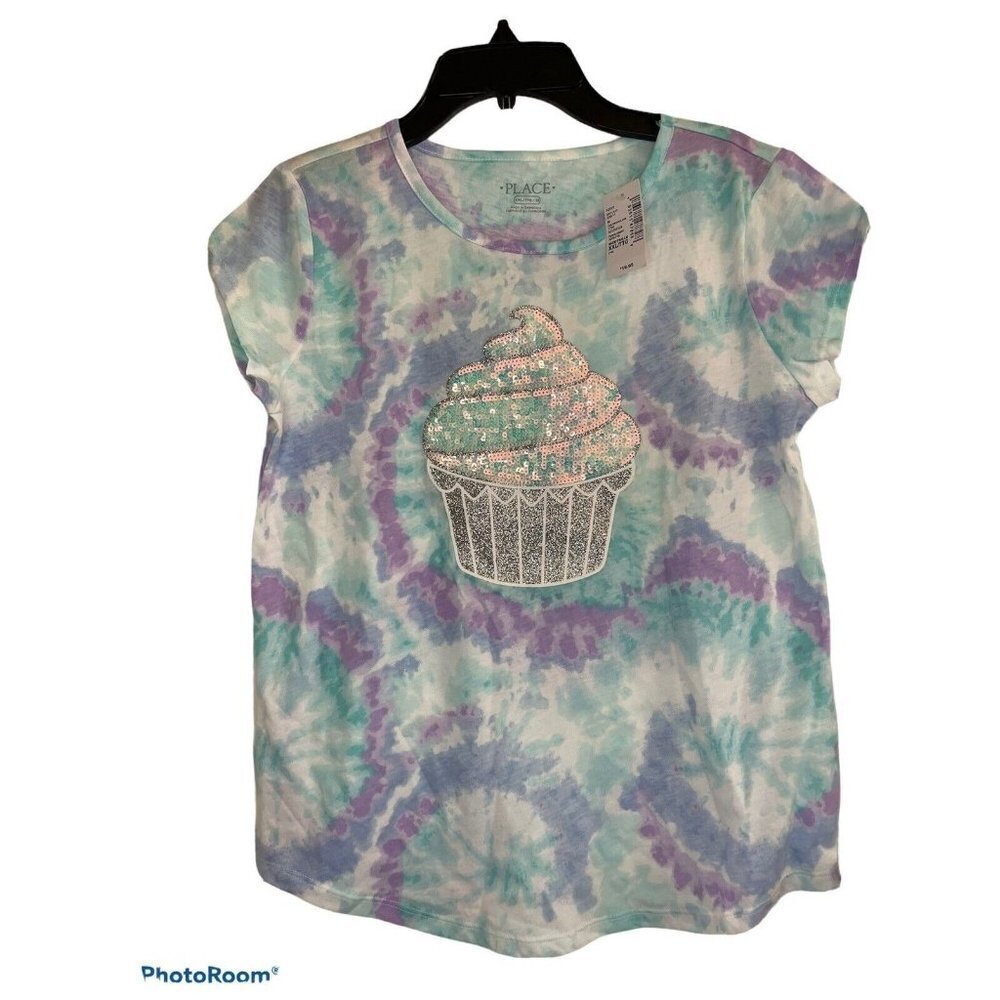 Children’s Place Died Application T Shirt XXL (16) Cup Cake Colorful NWT